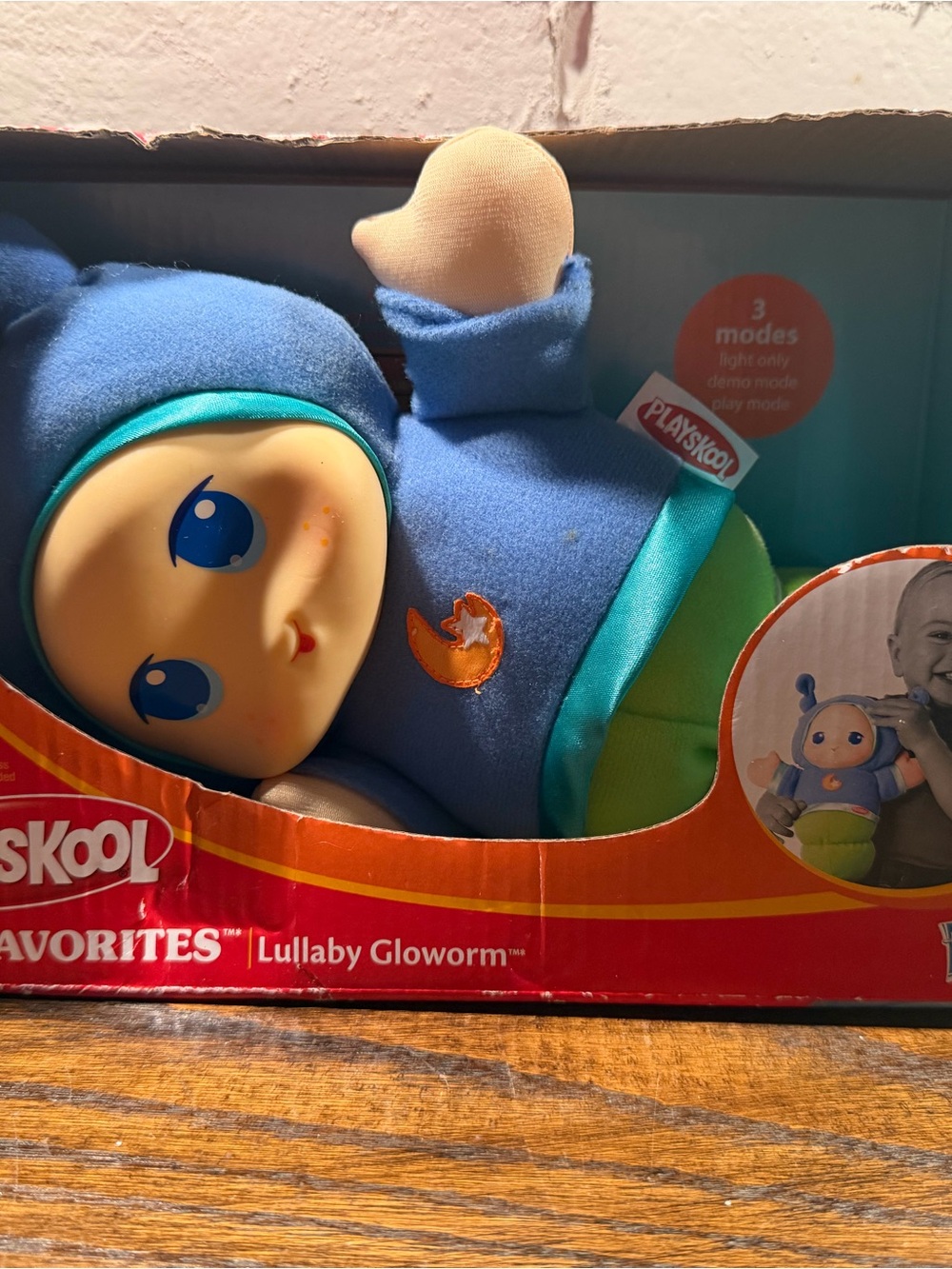 Playskool Lullaby Gloworm Blue Plush Nightlight Doll